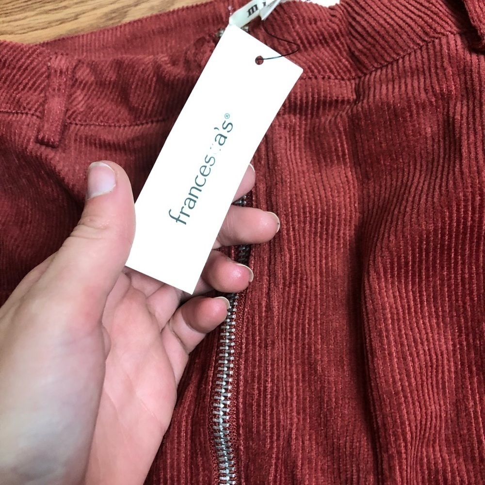 BRIELLE ZIP FRONT CORDUROY MINI SKIRT NWT Medium - Picture 3 of 6